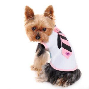 Necktie  Doggie Tee - PINK SMALL